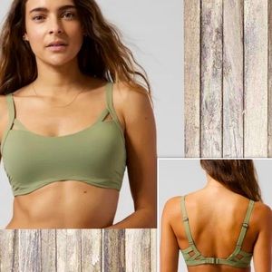 ATHLETA BRA CUP BIKINI TOP EUCALYPTUS OLIVE NWT